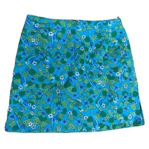 Blue Green Floral Mini Skort (looks like a skirt) - Pappagallo Prep Golf Sz 8P